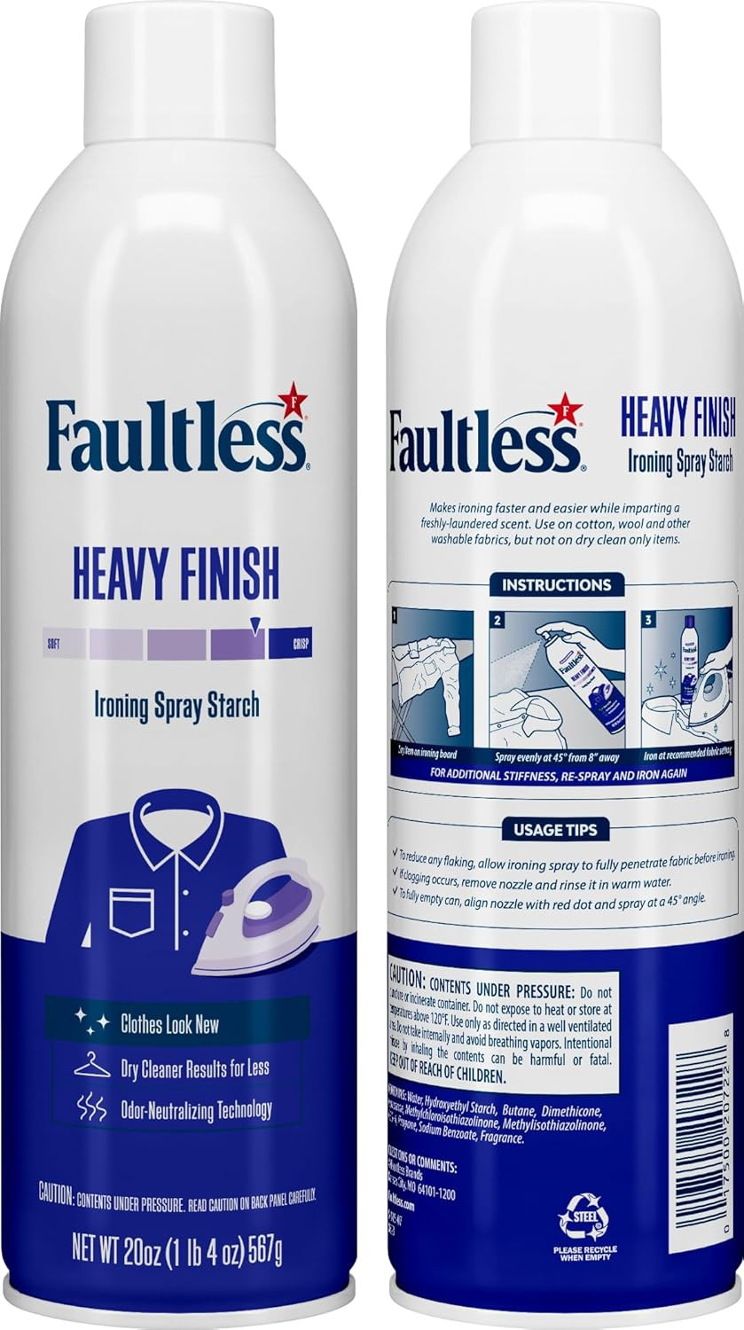 Laundry Starch Spray, Heavy Spray Starch 20 Oz Cans for a Smooth Iron Glide …