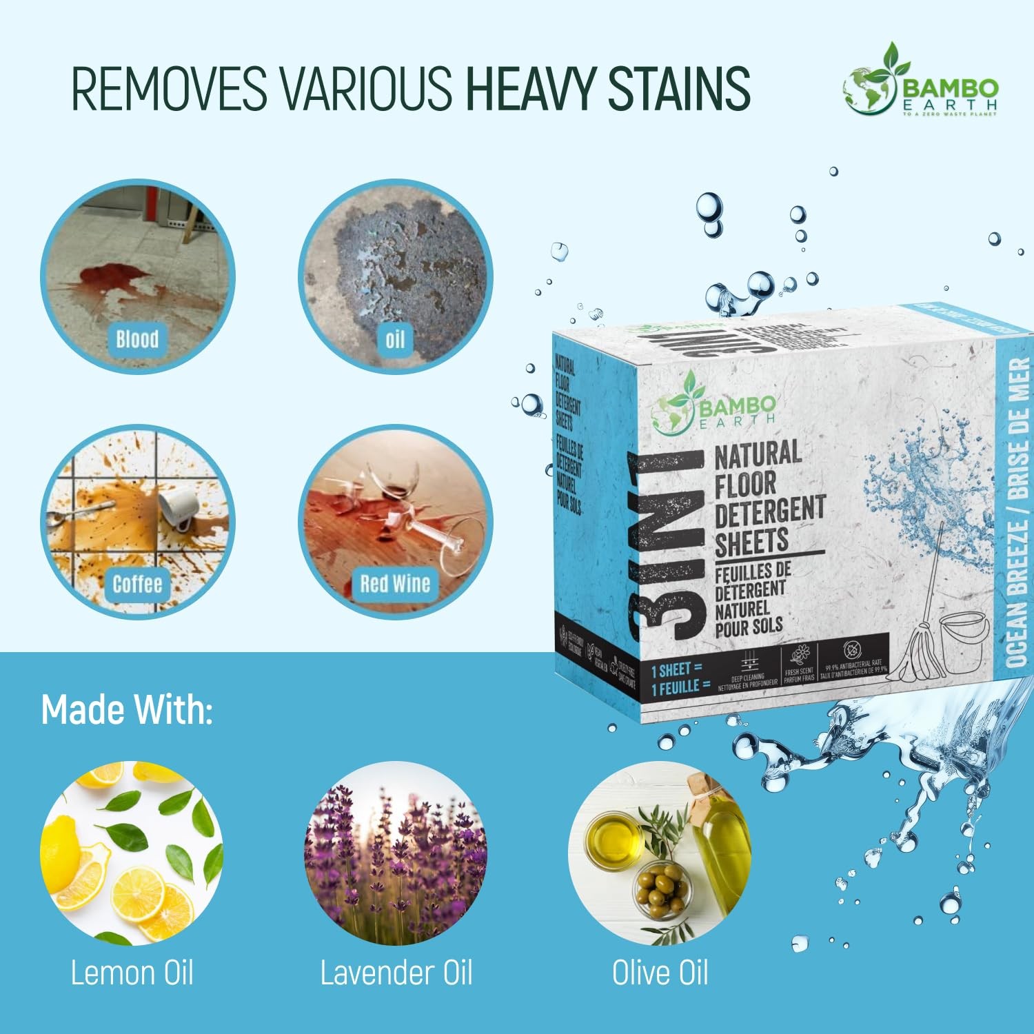 30 Pcs All Natural Floor Cleaner Sheets – Biodegradable And Dissolvable Multi…