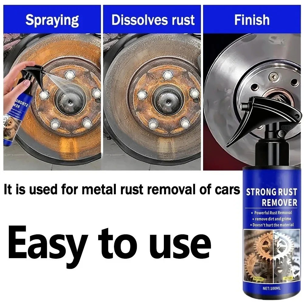 100ML Car Rust Remover Spray Metal Iron Cleaner Wheel Hub Exhaust Rust Cleaner