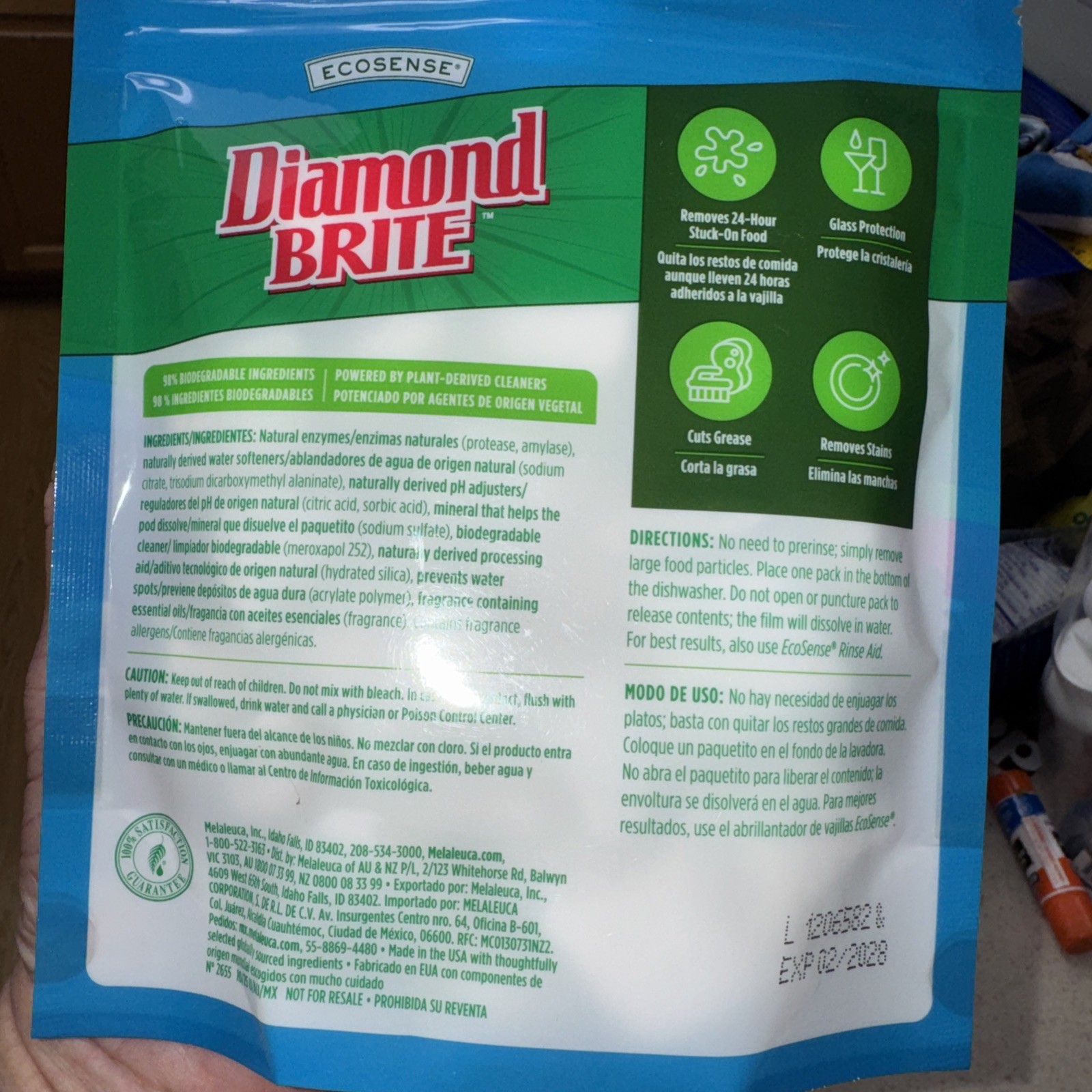 Diamond Brite Dishwasher Detergent Packs TWO NEW BAGS