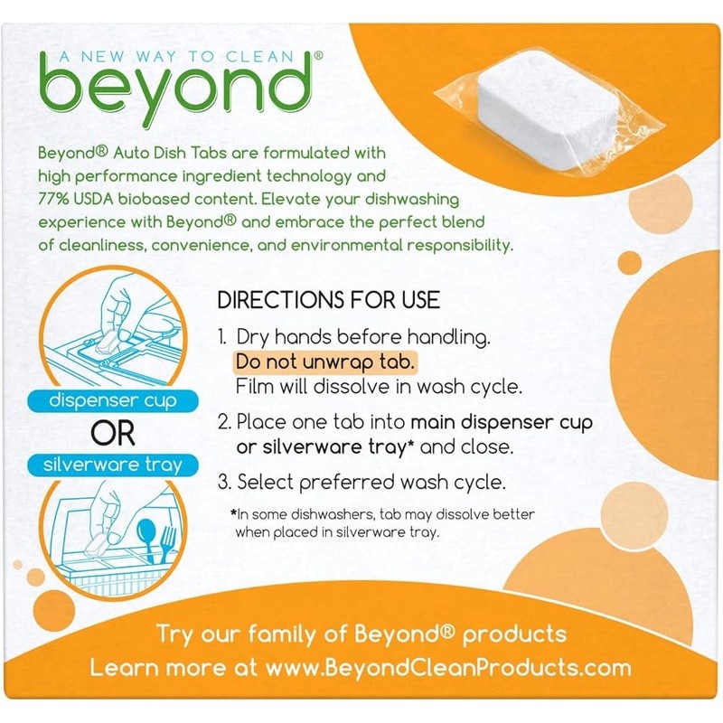 Eco Friendly Dishwasher Tablets Biobased Rinse Aid Dissolvable Wrapper HE Safe