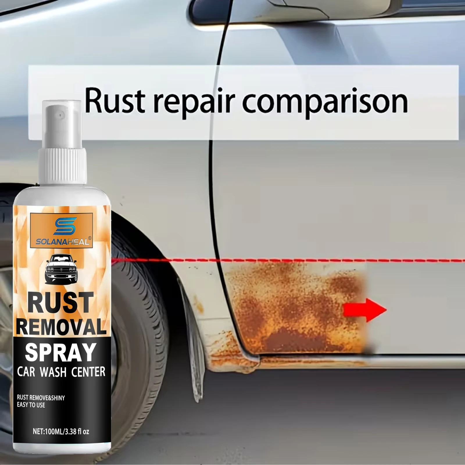 Rust Remover Spray for Metal Iron Steel Chrome Fast Acting Cleaner Safe*
