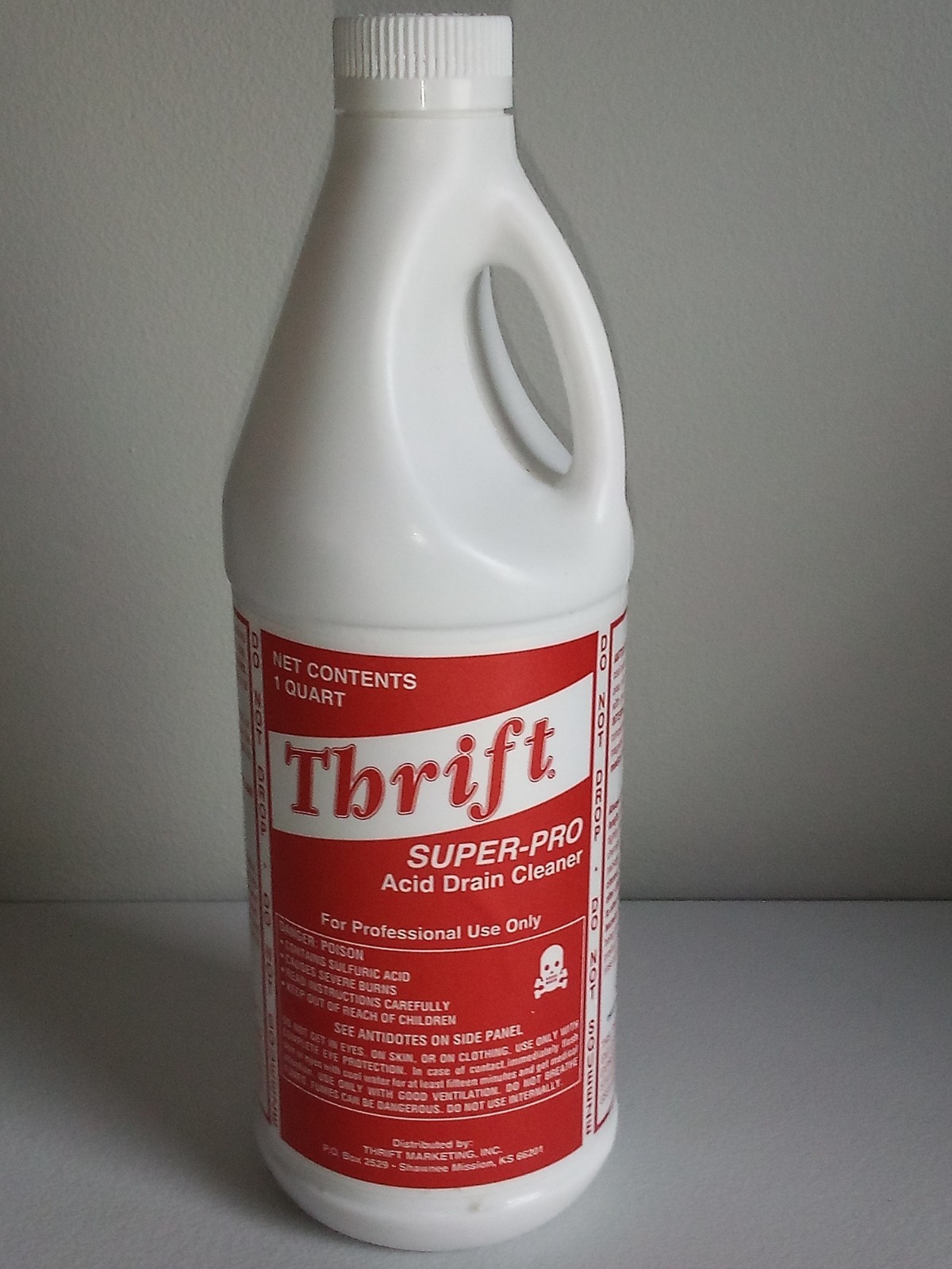 Thrift Super-Pro Acid Drain Cleaner – POWERFUL 1 Quart – NEW & SEALED