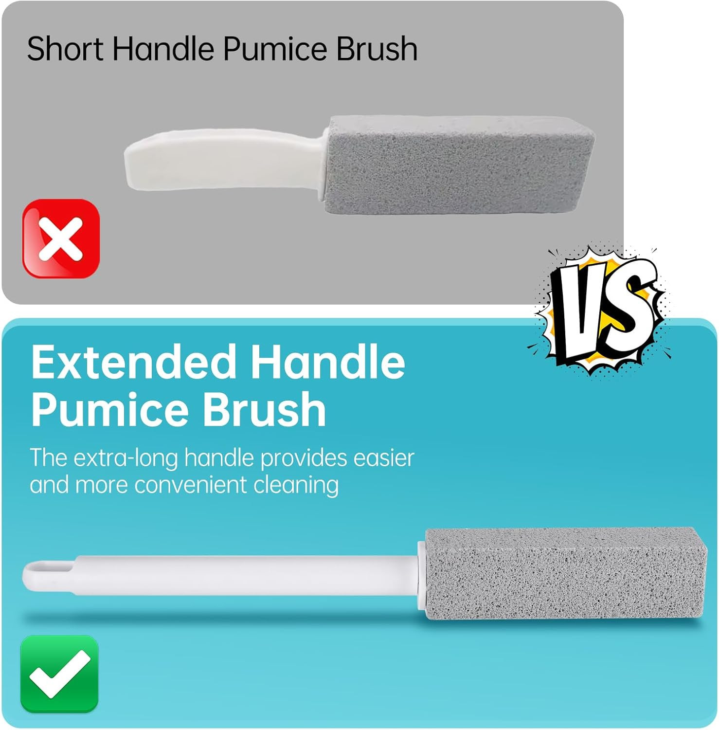 Pumice Stone for Cleaning Stove, 3 Packs Pumice Stone with Handle, Freely Tri…