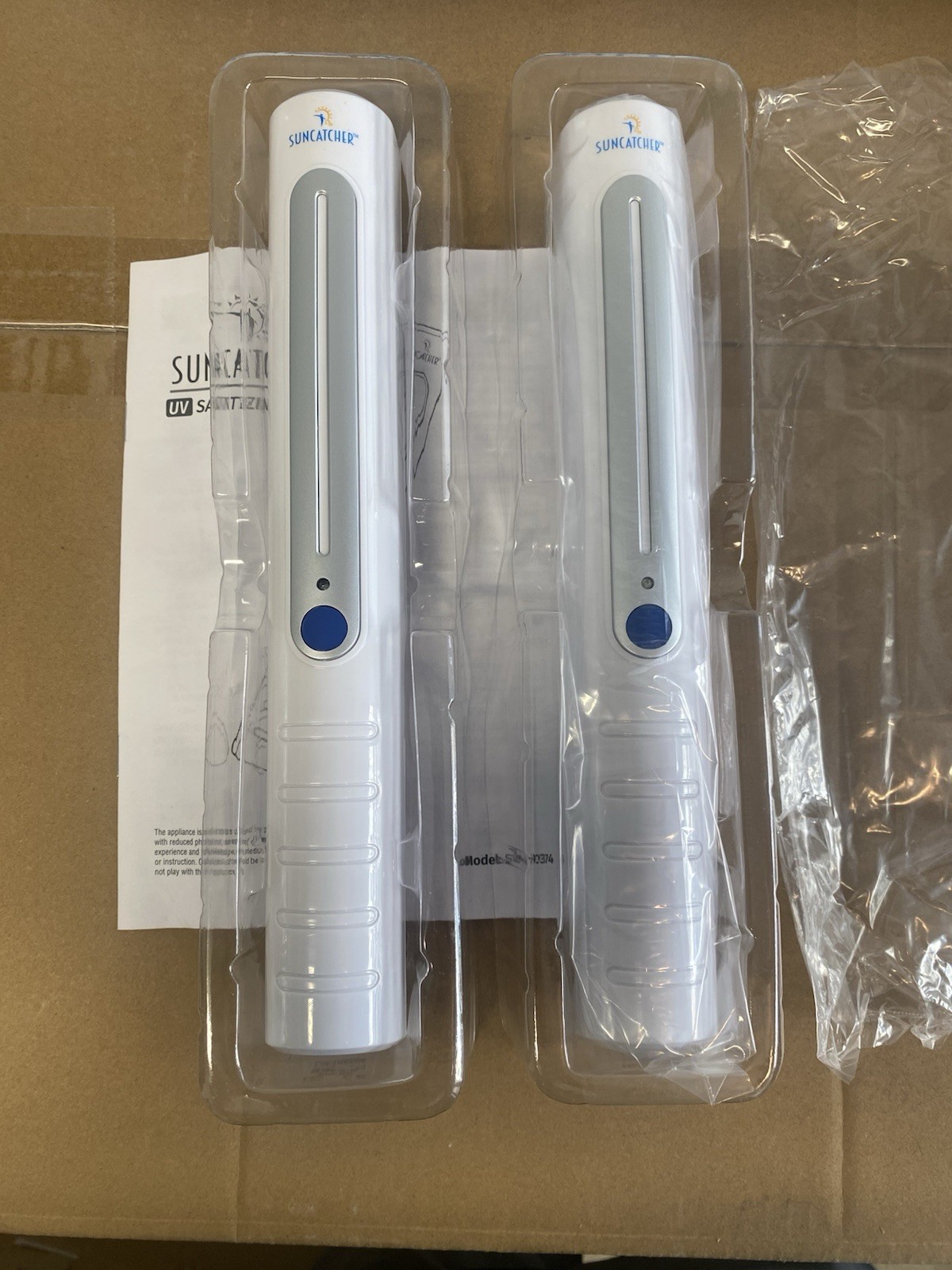 TWO – SUNCATCHER SANITIZING WAND DISINFECTING LAMP PORTABLE WHITE SW-9374 QTY:2