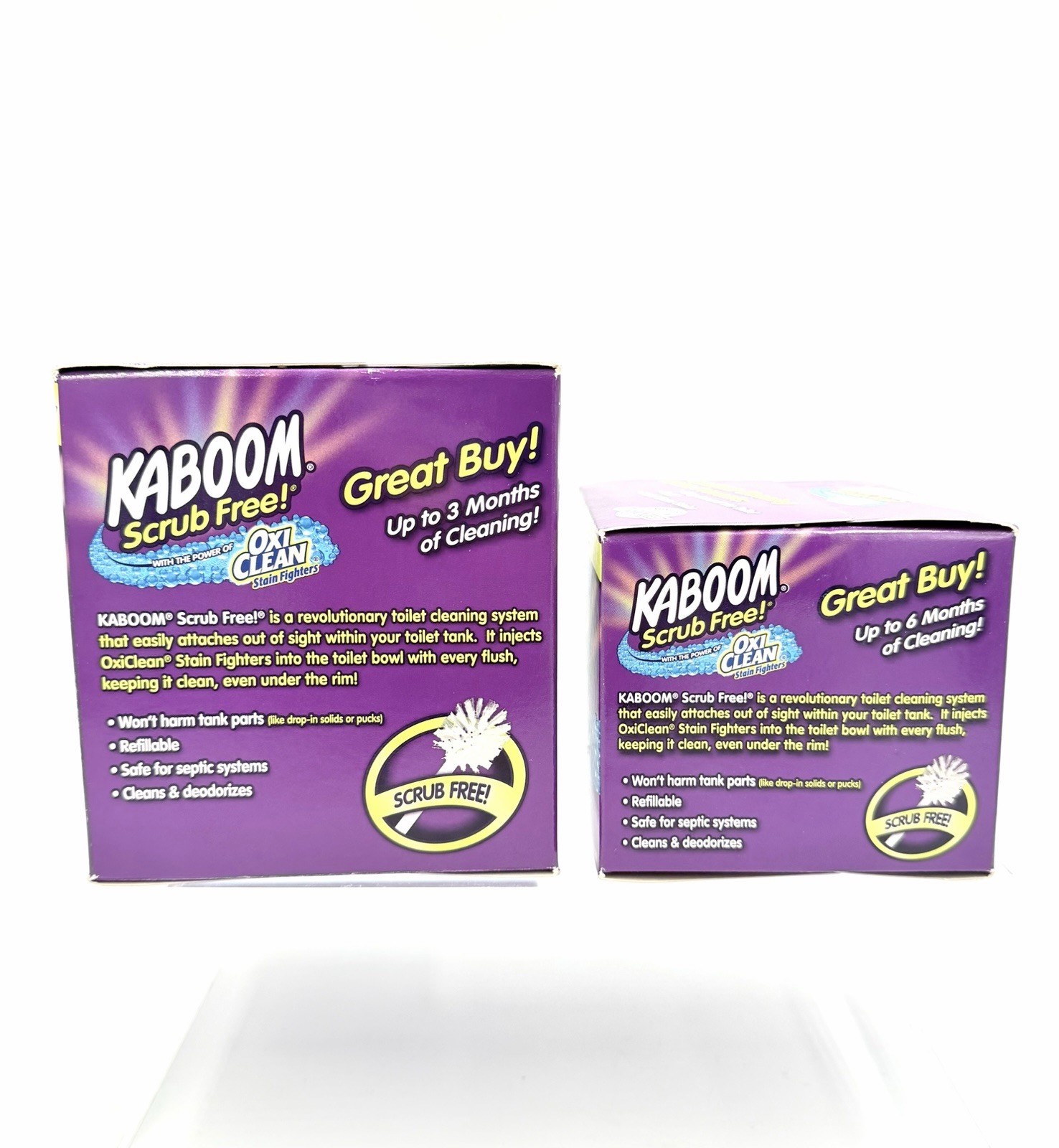 Kaboom with OxiClean Scrub Free! System ~plus 1 box w/ 2 count Refills NEW