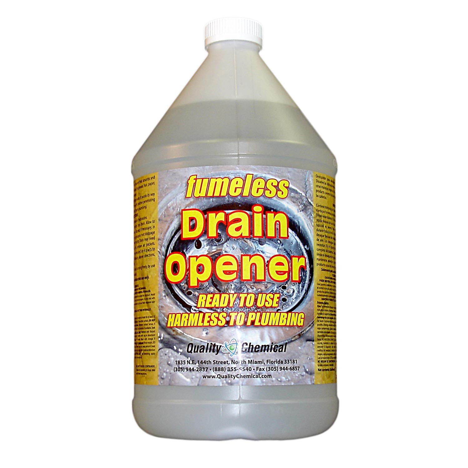 Fumeless Drain Opener – Professional Strength – Fast Acting – 1 gallon (128 oz.)