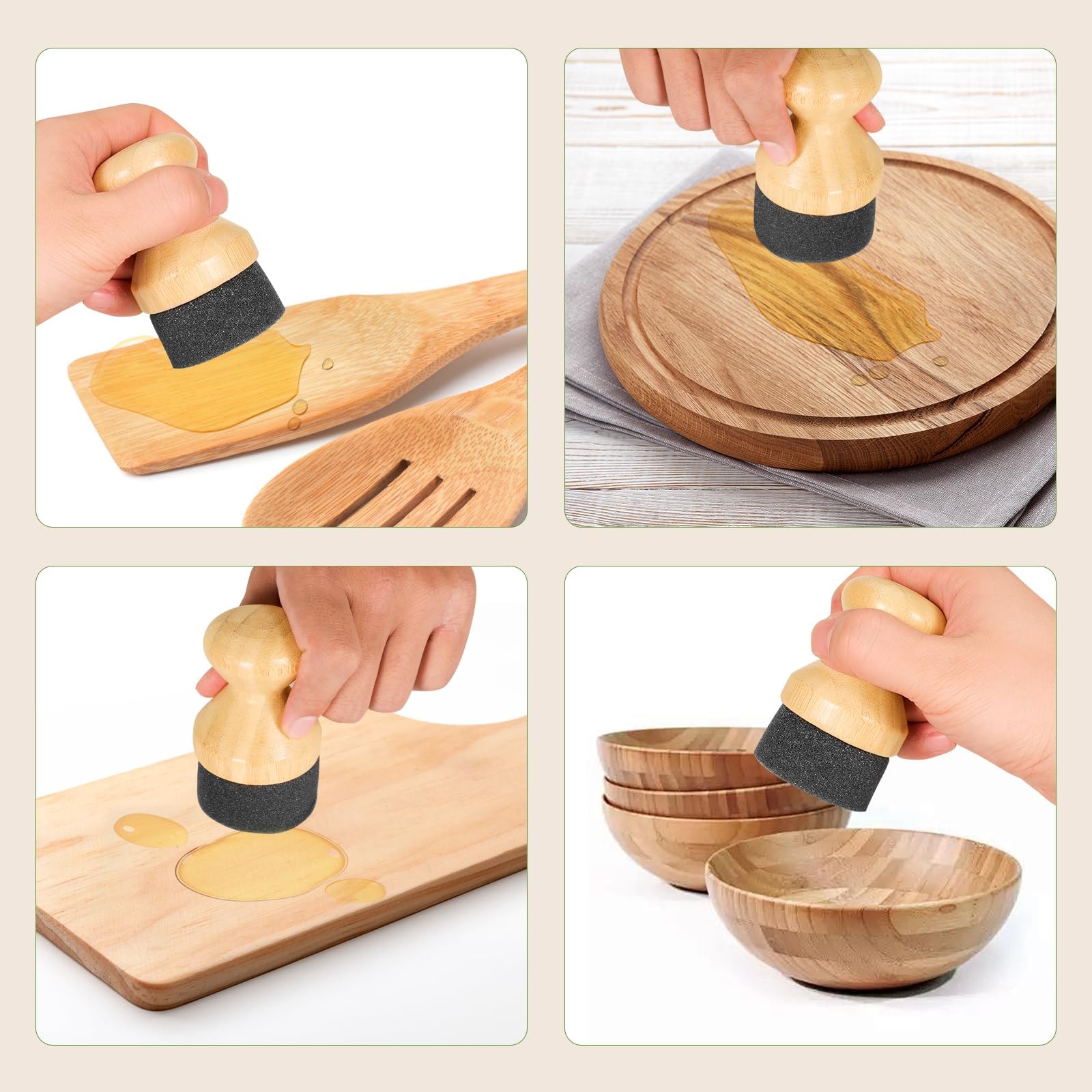 Cutting Board Oil Wax Applicator for Food Grade Mineral Oil Board Natural Bamboo