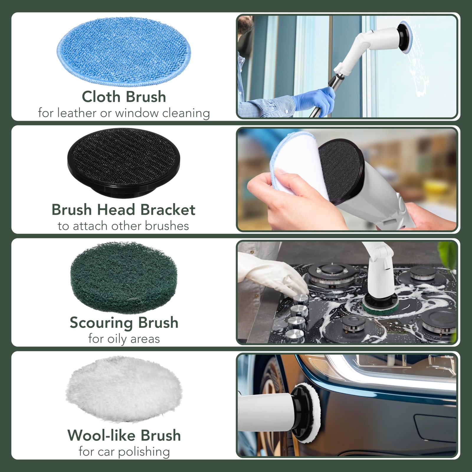 Electric Power Spin Scrubber – Cordless Cleaning Brush with 7 Replaceable Bru…