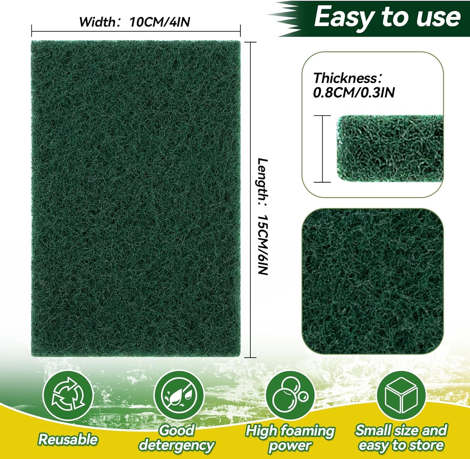 Heavy Duty Scouring Pad – 10PCS Scouring Pads for Heavy Duty Cleaning Scrubbing