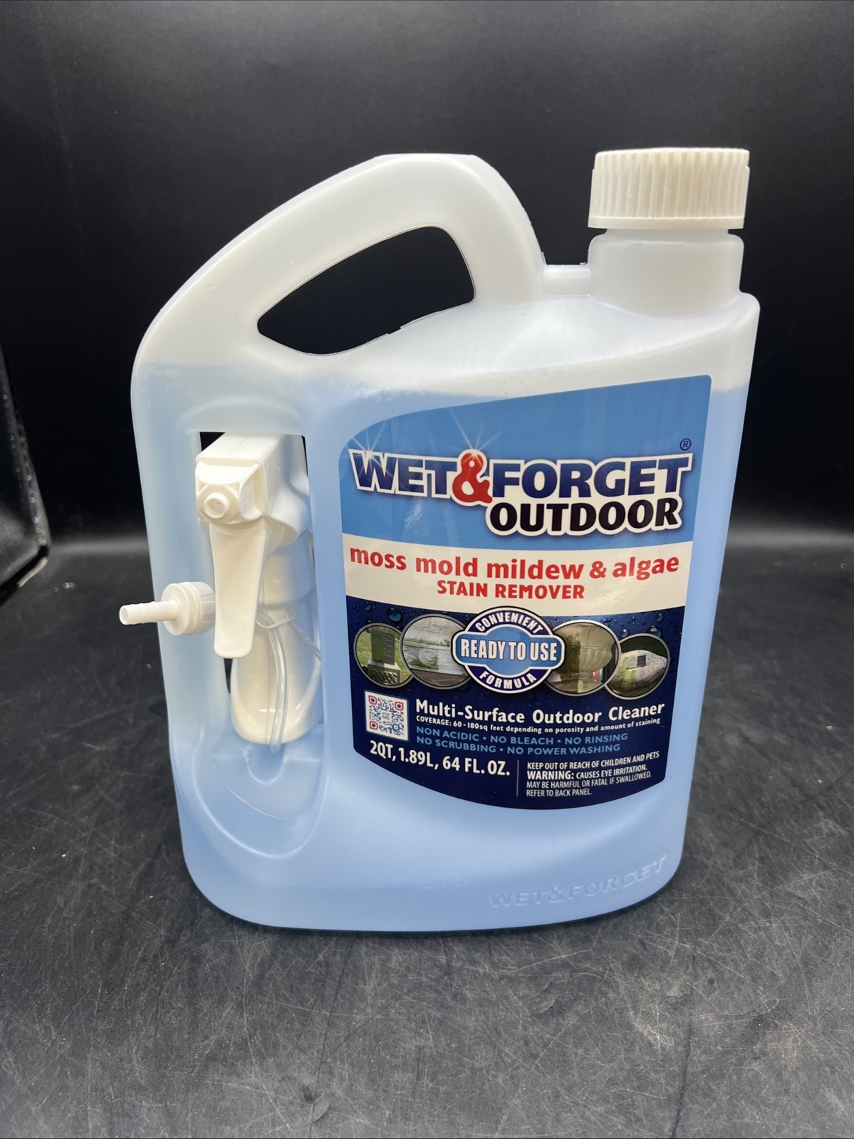 Wet & Forget Moss Mold Mildew Algae Cleaner 64oz Outdoor MultiSurface