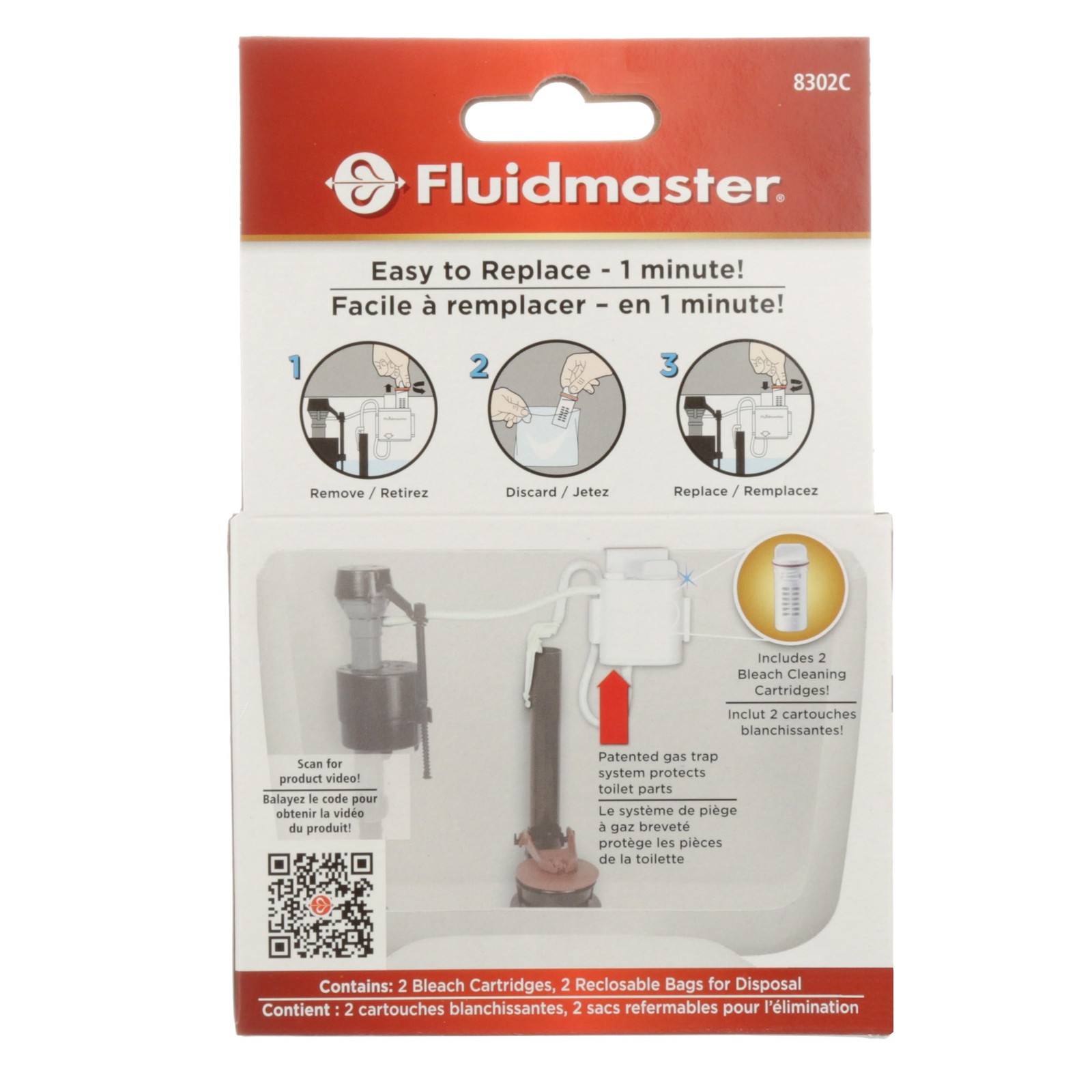 Fluidmaster 8302P8 Flush ‘n Sparkle Automatic Toilet 2 Count (Pack of 1), _