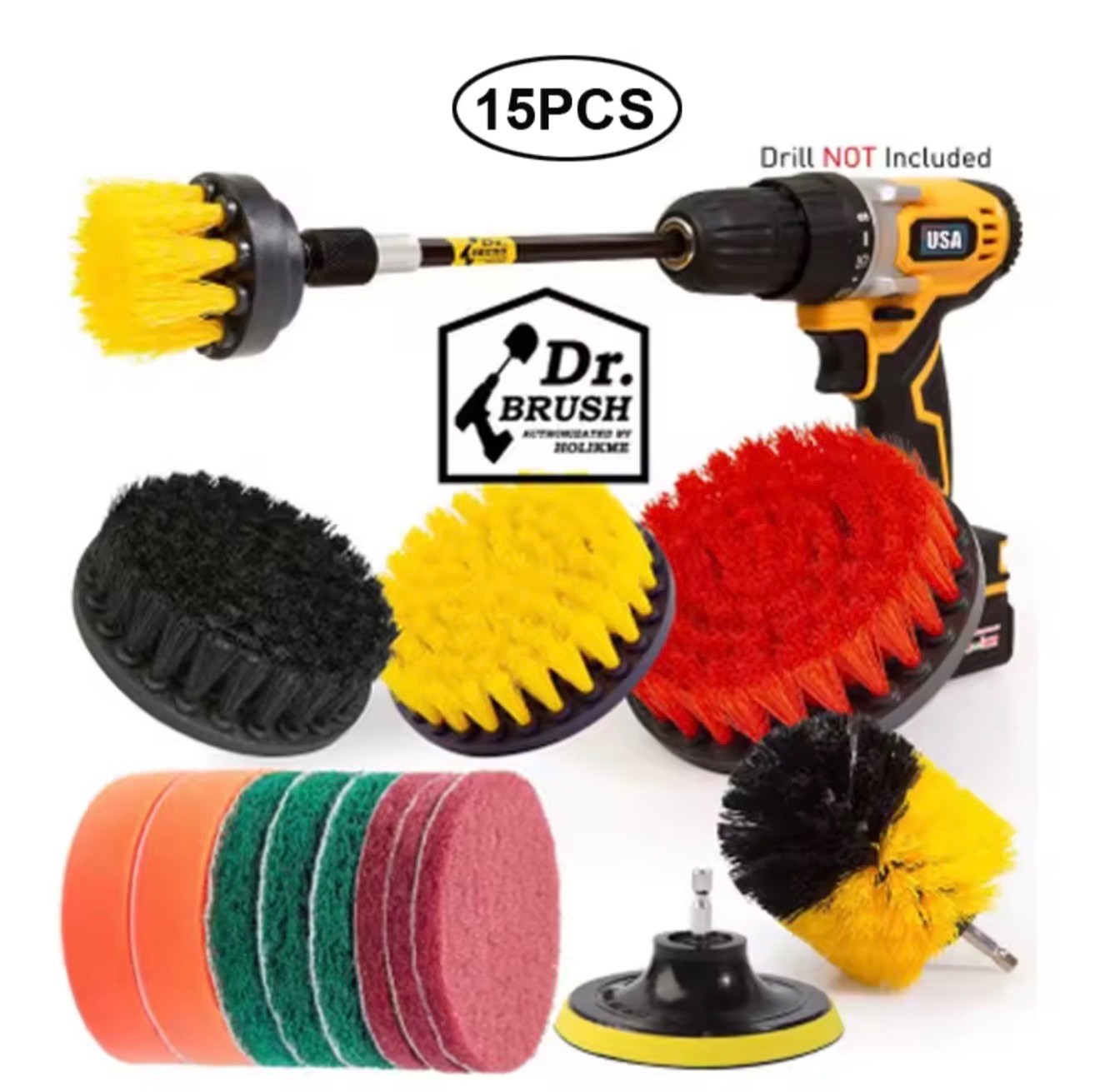 3 To 26 Brush Attachments Set Scrub Pads Sponge Power Scrubber Wash Cleaning Kit