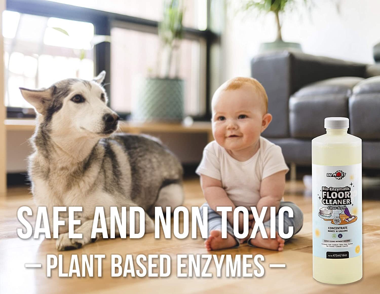 Enzymatic Floor Cleaner Concentrate 1 Oz Makes 1 Gal No Streak No Rinsing Kids