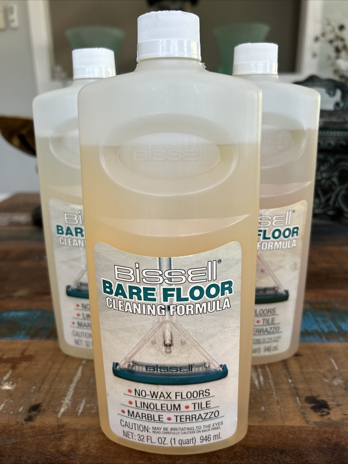 Vintage 1989 Original Bissell Bare Floor Cleaning Formula 3 – 32 Oz Bottles NOS