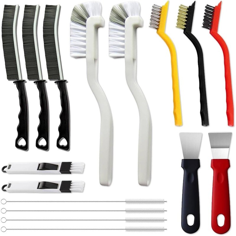 16Pcs Crevice Cleaning Brush Set Multi-Purpose Kitchen Office Tight Spots New