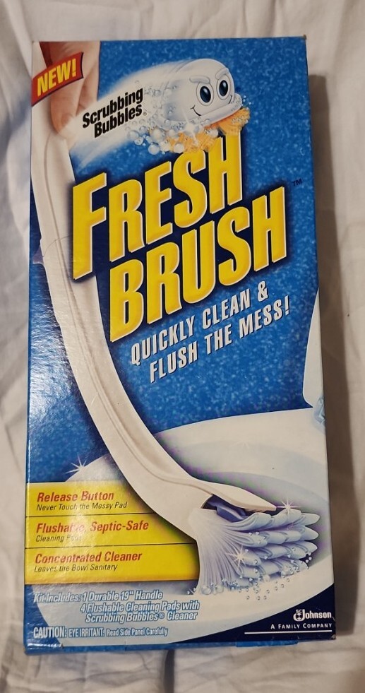 Scrubbing Bubbles Fresh Brush Starter Kit Toilet Cleaning System Flushable Pads