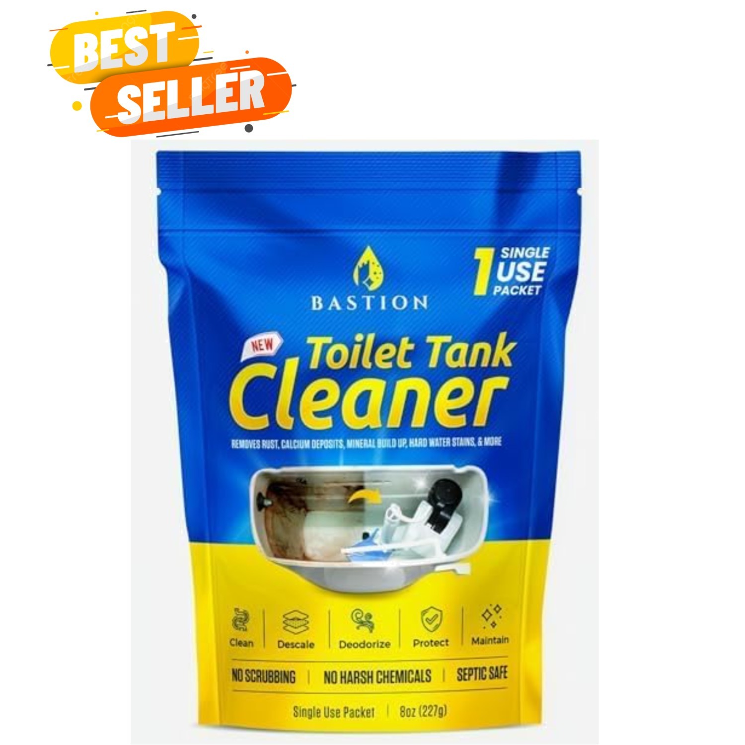 Eco-Friendly Toilet Tank Cleaner – Single Use 8oz Packet for Easy Maintenance