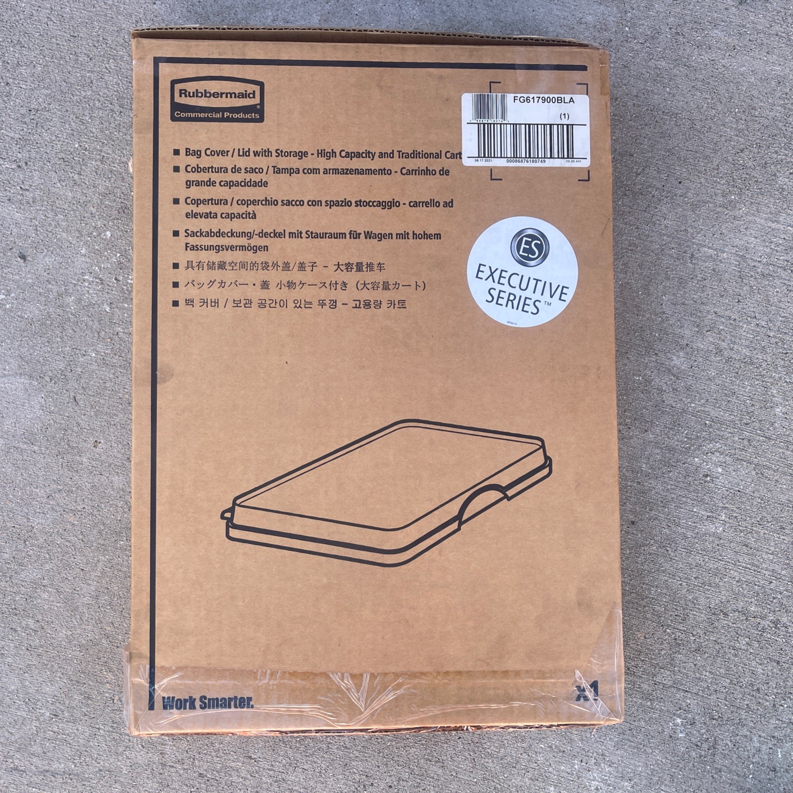 Rubbermaid Commercial 6179BLA Plastic Storage/Trash Compartment Cover New