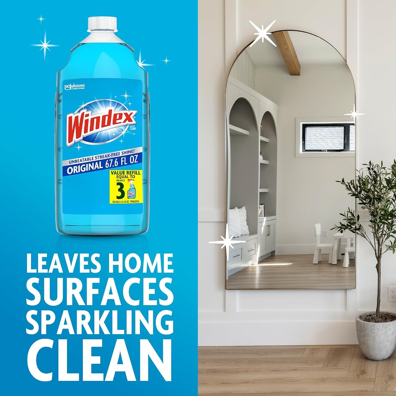 Eco-Conscious Windex 2L Window Cleaner – Made from Recycled Coastal Plastic