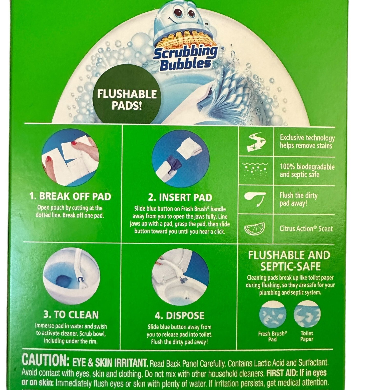 New Scrubbing Bubbles Toilet Cleaning System Fresh Brush 20 Flushable Refills