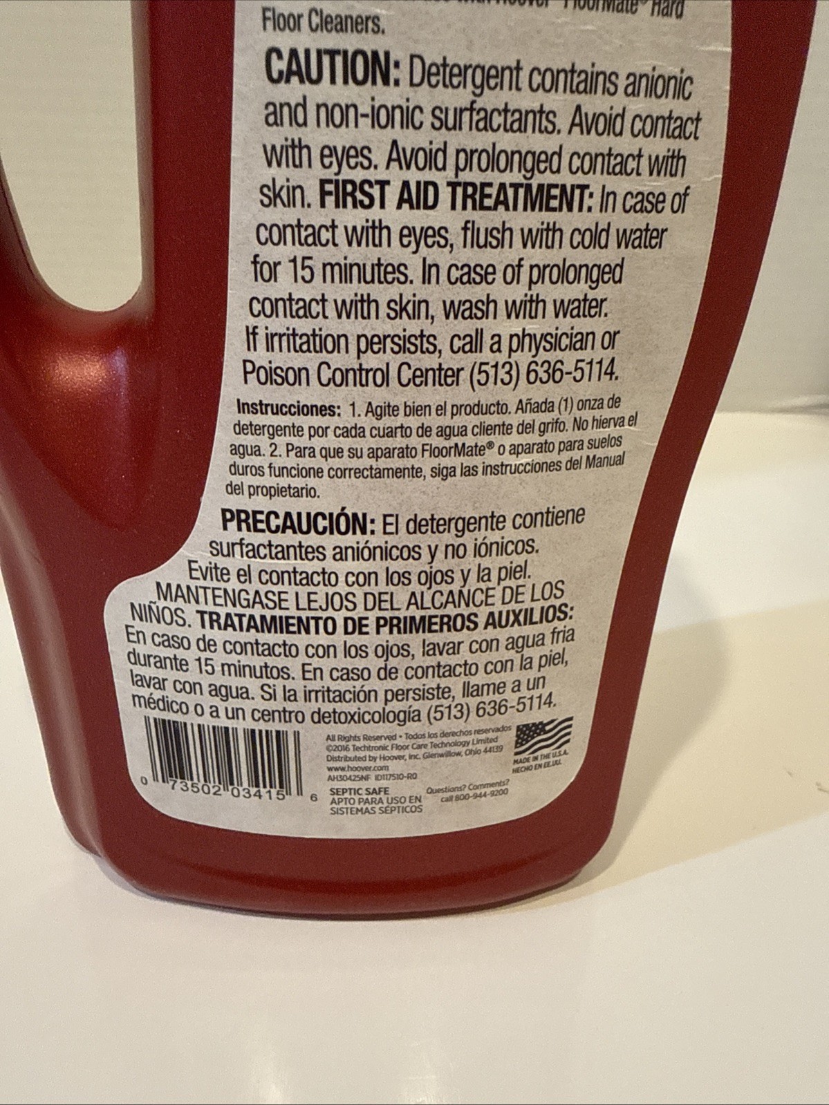 Hoover Multi-floor Plus 2 x Concentrate Cleaning Solution – 32oz 3/4 Full