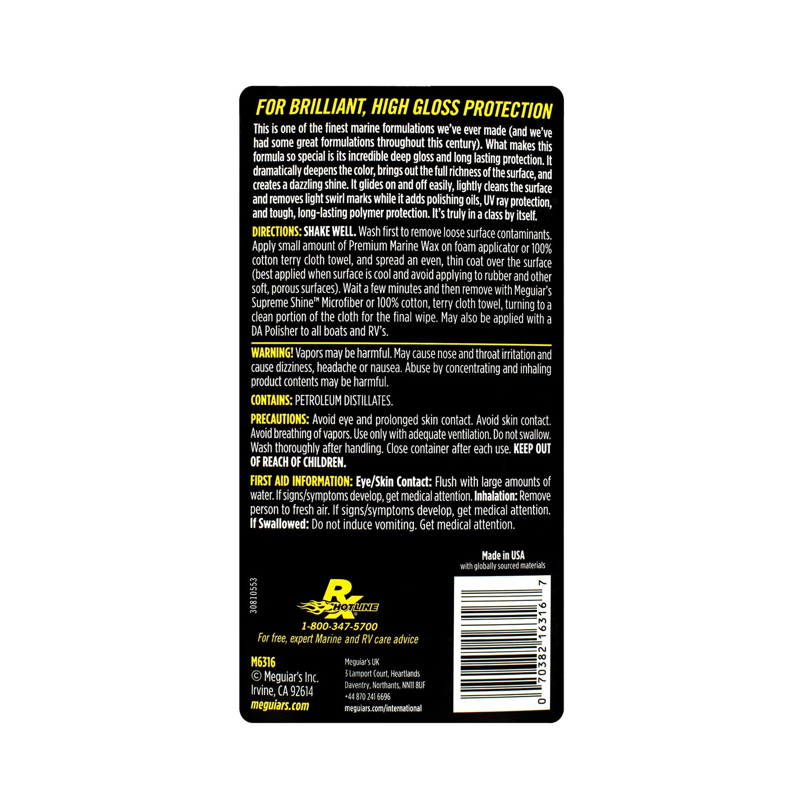 Meguiar’s Flagship Premium Marine Wax M6316 – Synthetic RV and Boat – Durable…