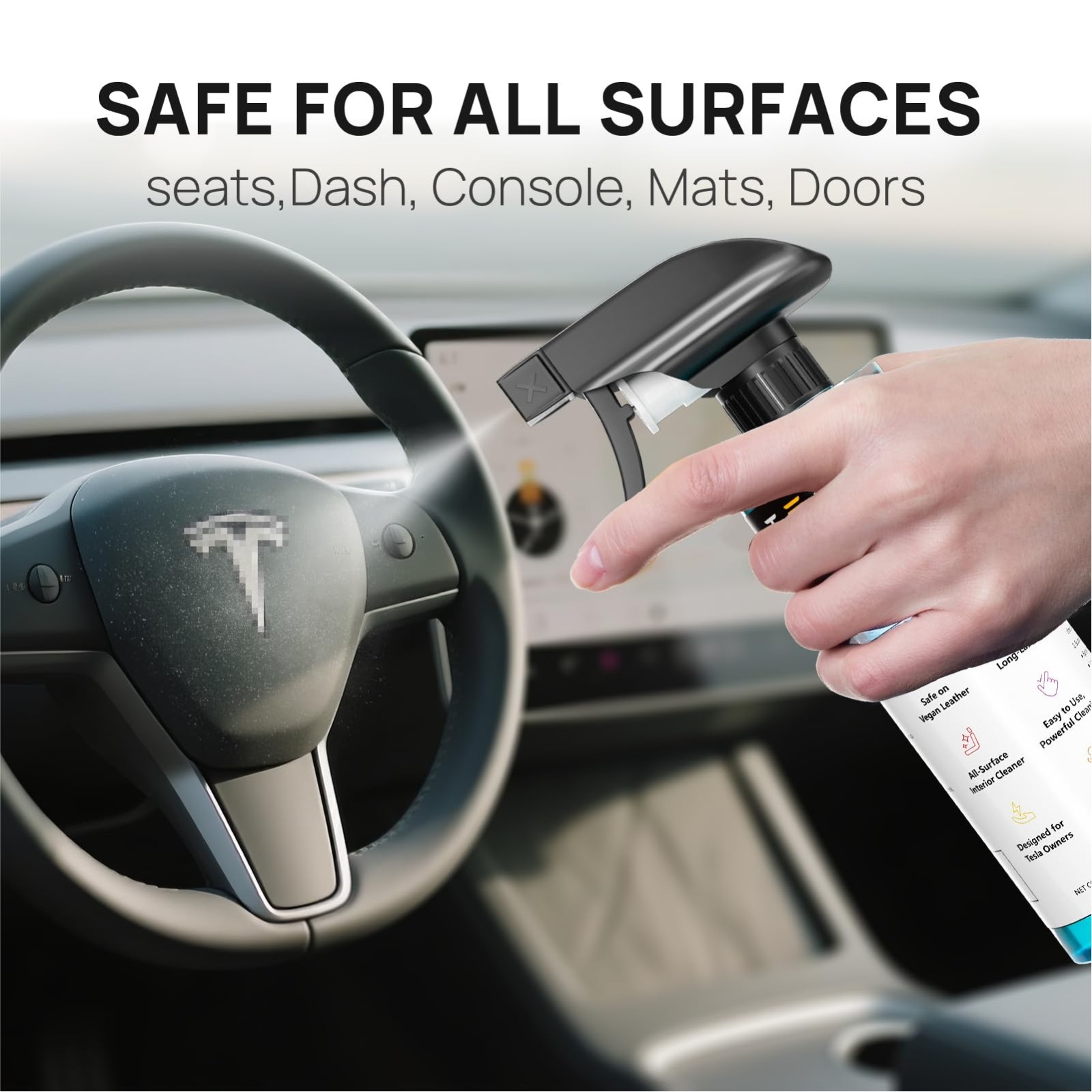 Interior Cleaner & Seat Stain Remover for Vegan Leather – Car Detailing Kit for