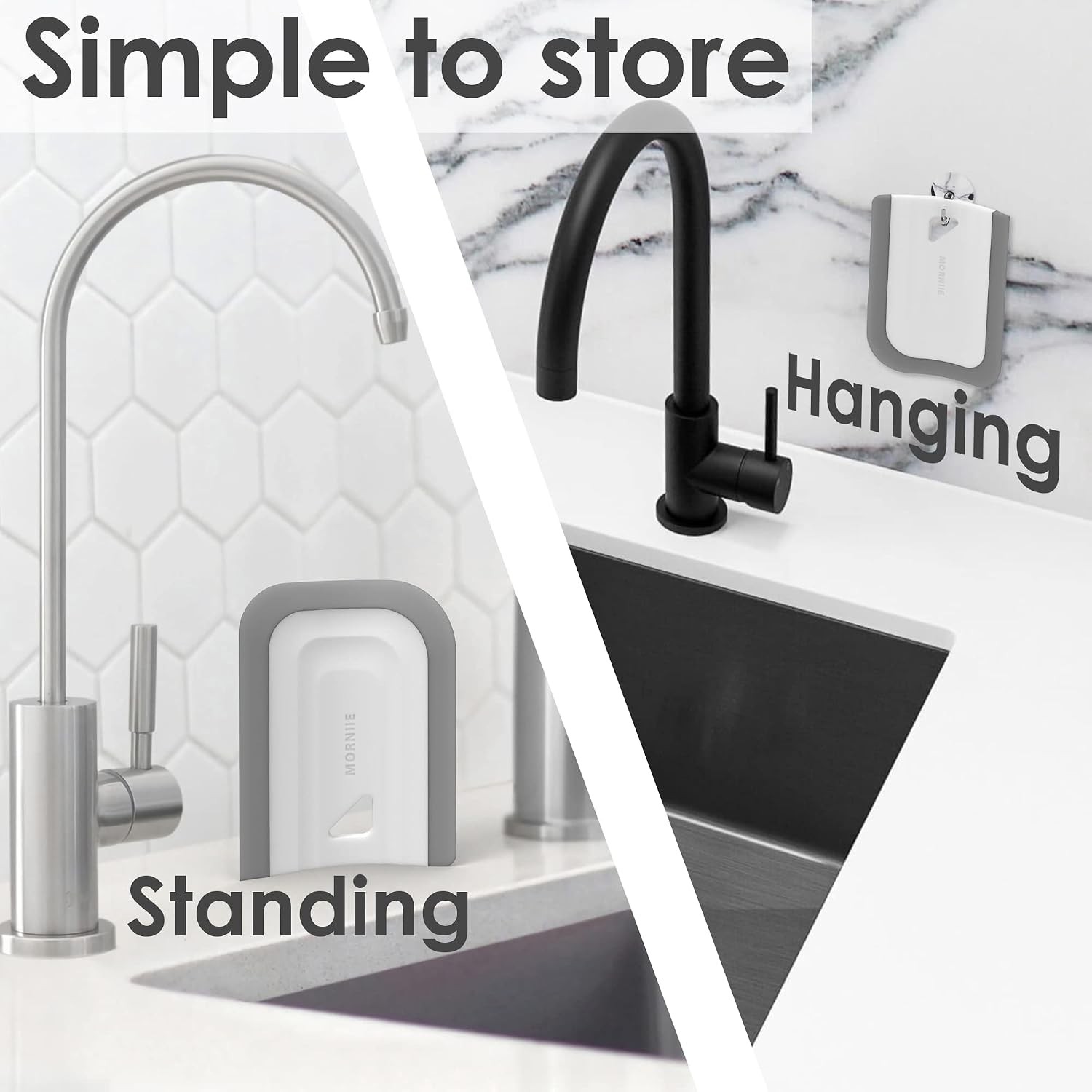 Curved Small Squeegee. Kitchen Sink Squeegee for Sinks, Countertops and Dishes.
