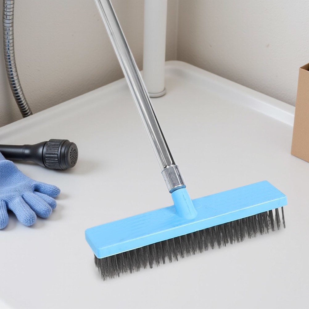 Floor Scrubbing Cleaning Brush Tile Scrubber with Handle Bathroom for Shower