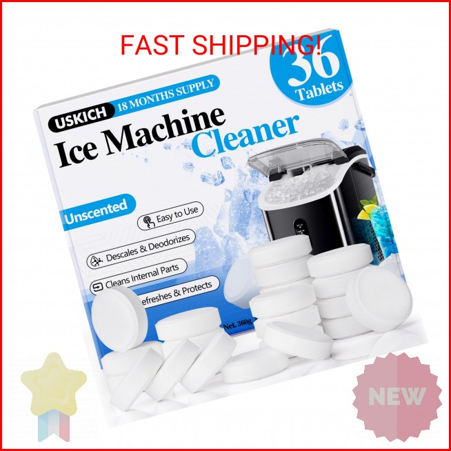 Ice Machine Cleaner Descaler Tablets-36Pack Ice Maker Cleaner Compatible with Fr