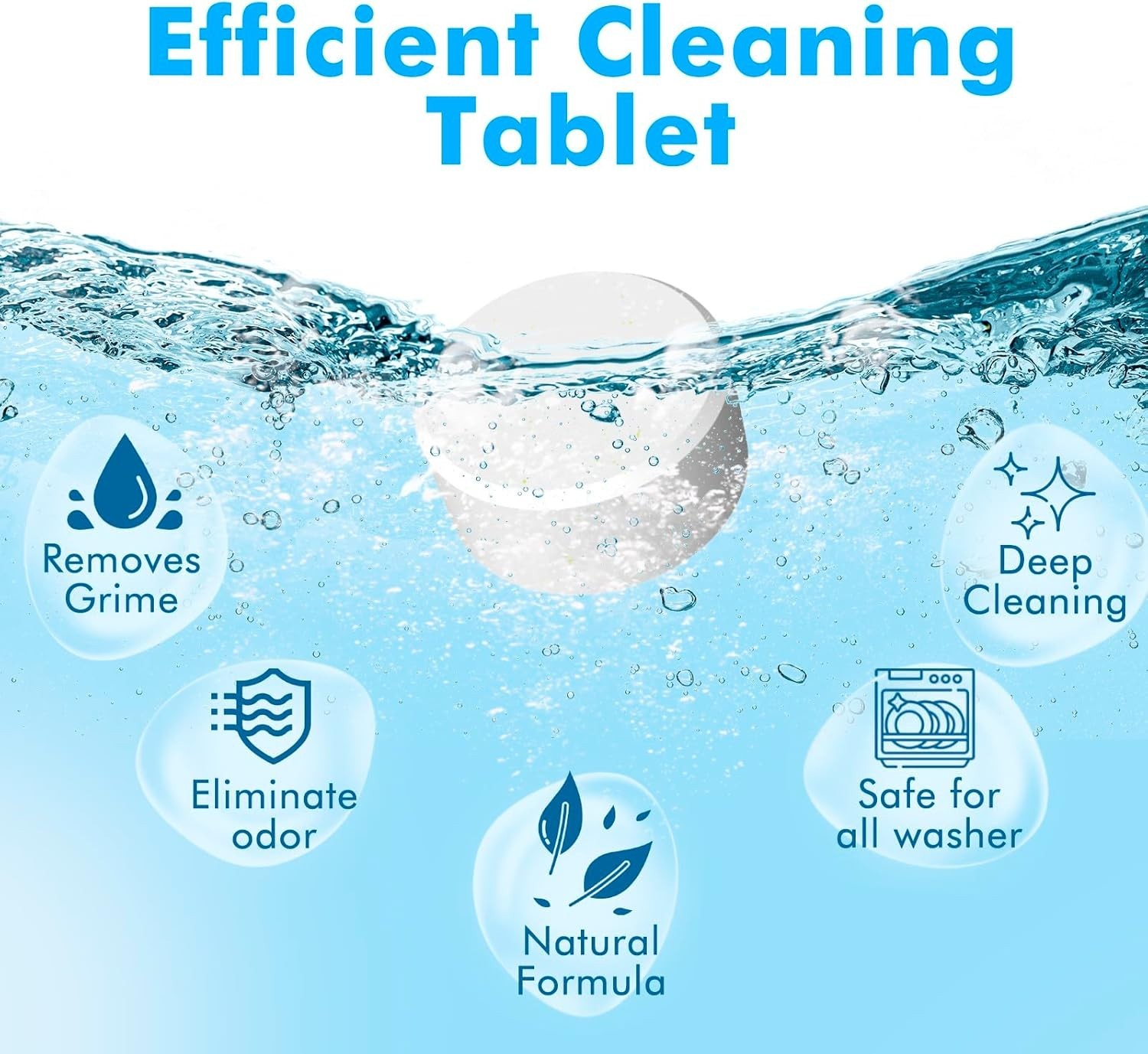 Natural Ingredients Dishwasher Cleaner Tablets – 25 Count for Easy Use