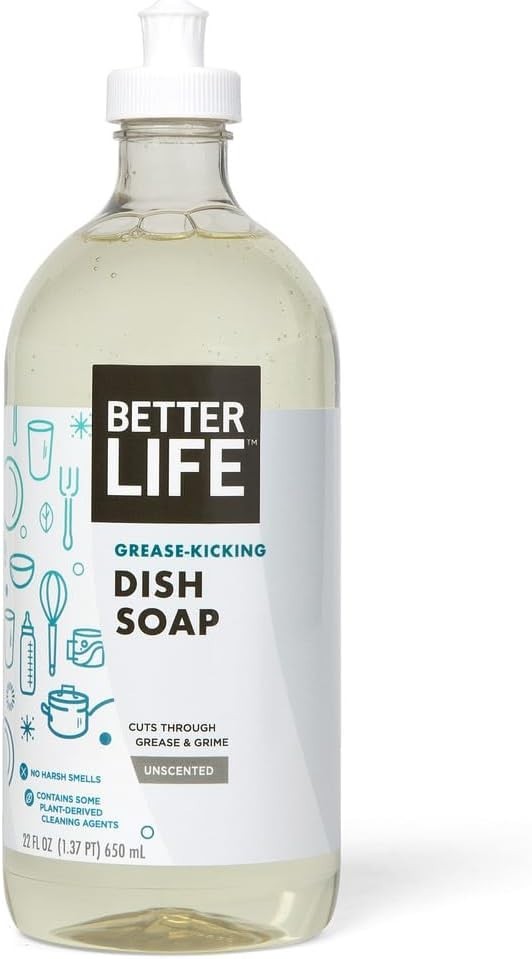 Better Life Dishwashing Soap, for Sensitive Skin 22Oz (Case of 6) – Unscented