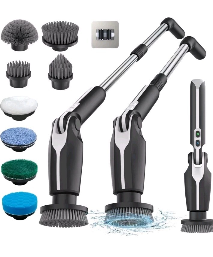 Electric Spin Scrubber Cleaning Brush Leebein YMG-818 Replaceable Heads