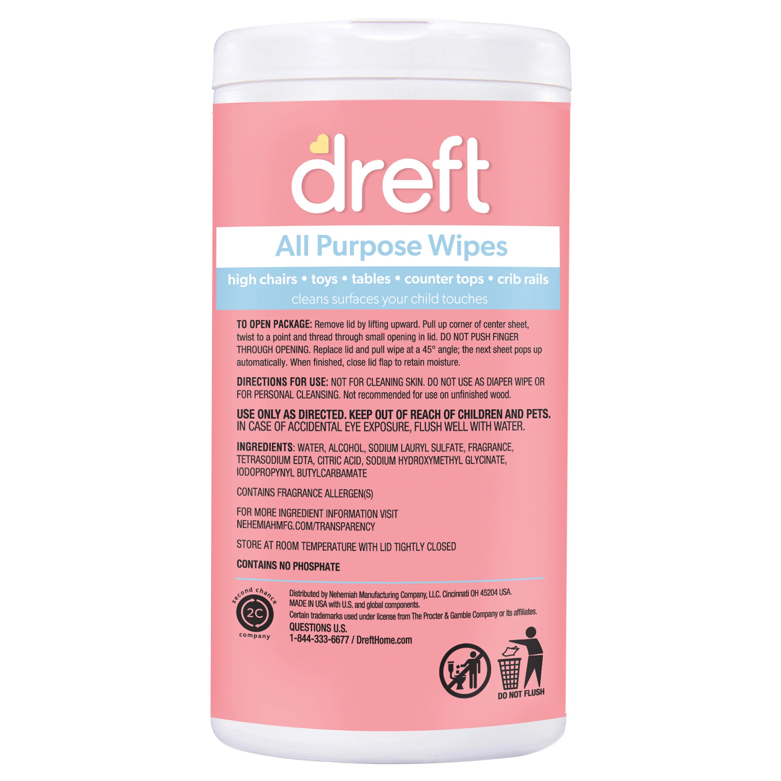 All Purpose Baby Cleaning Wipes, 70 Count, Safe on Baby Essentials, Surface