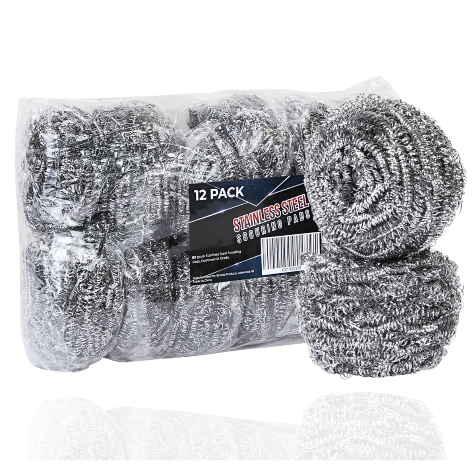 Stainless Steel Cleaner Scouring Pads [12 Pack] – Industrial & Commercial Str…