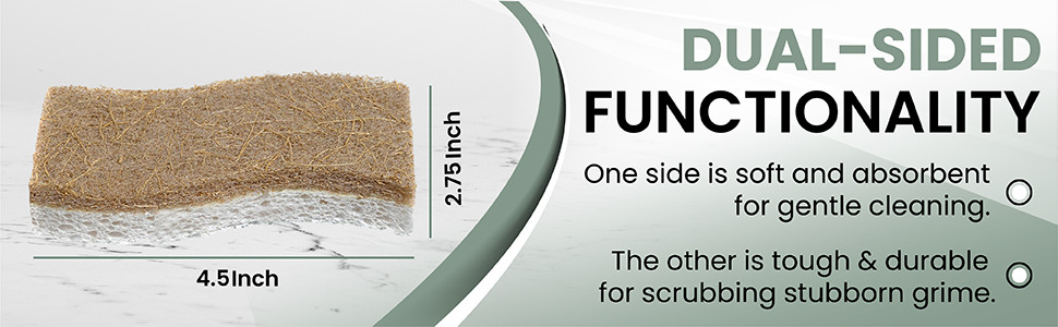 Natural Kitchen Sponge – Biodegradable Compostable Plant Based Coconut Scrubber