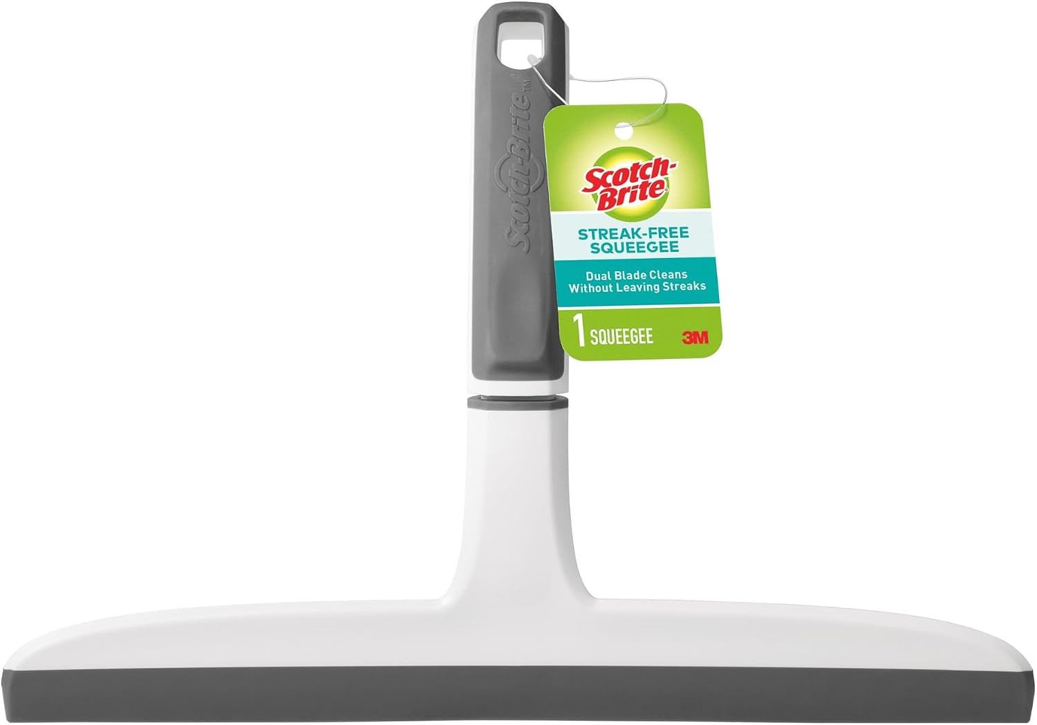 All-Purpose 10 Inch Dual Blade Streak-Squeegee, Safe on Mirrors, Glass Shower
