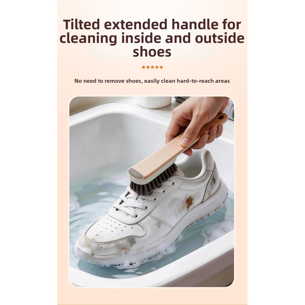 Soft Bristle Brush for Shoes Clothes and Home Use with Hanging Hole 11x6x6cm