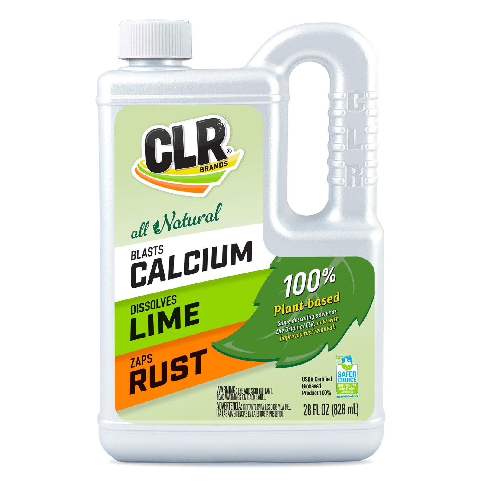 CLR All-Natural Calcium Lime and Rust Remover, Multi-Use Household Cleaner 28oz