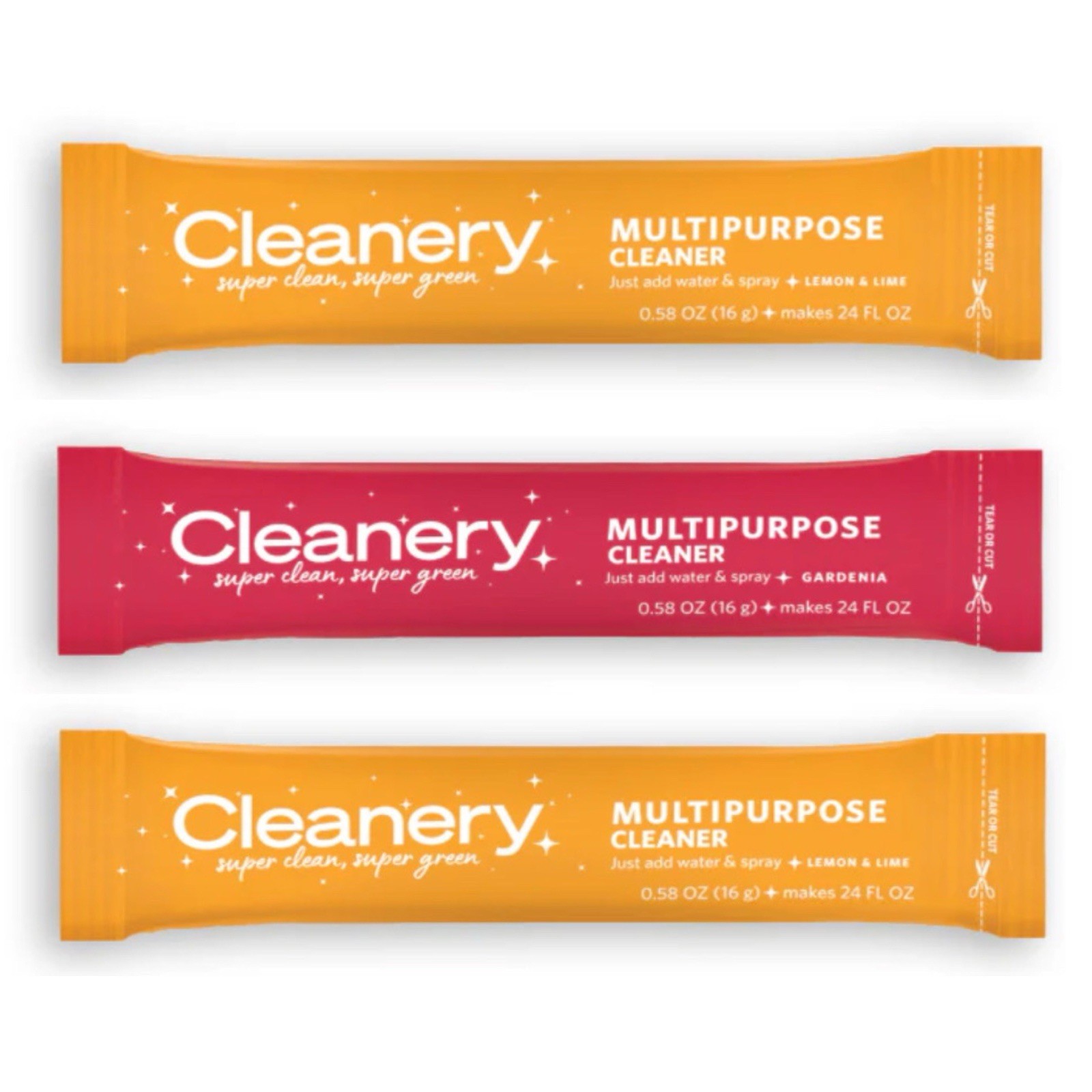 Cleanery Multipurpose Cleaner Refills, Plant Based Lemon Lime & Gardenia, 3 Pack