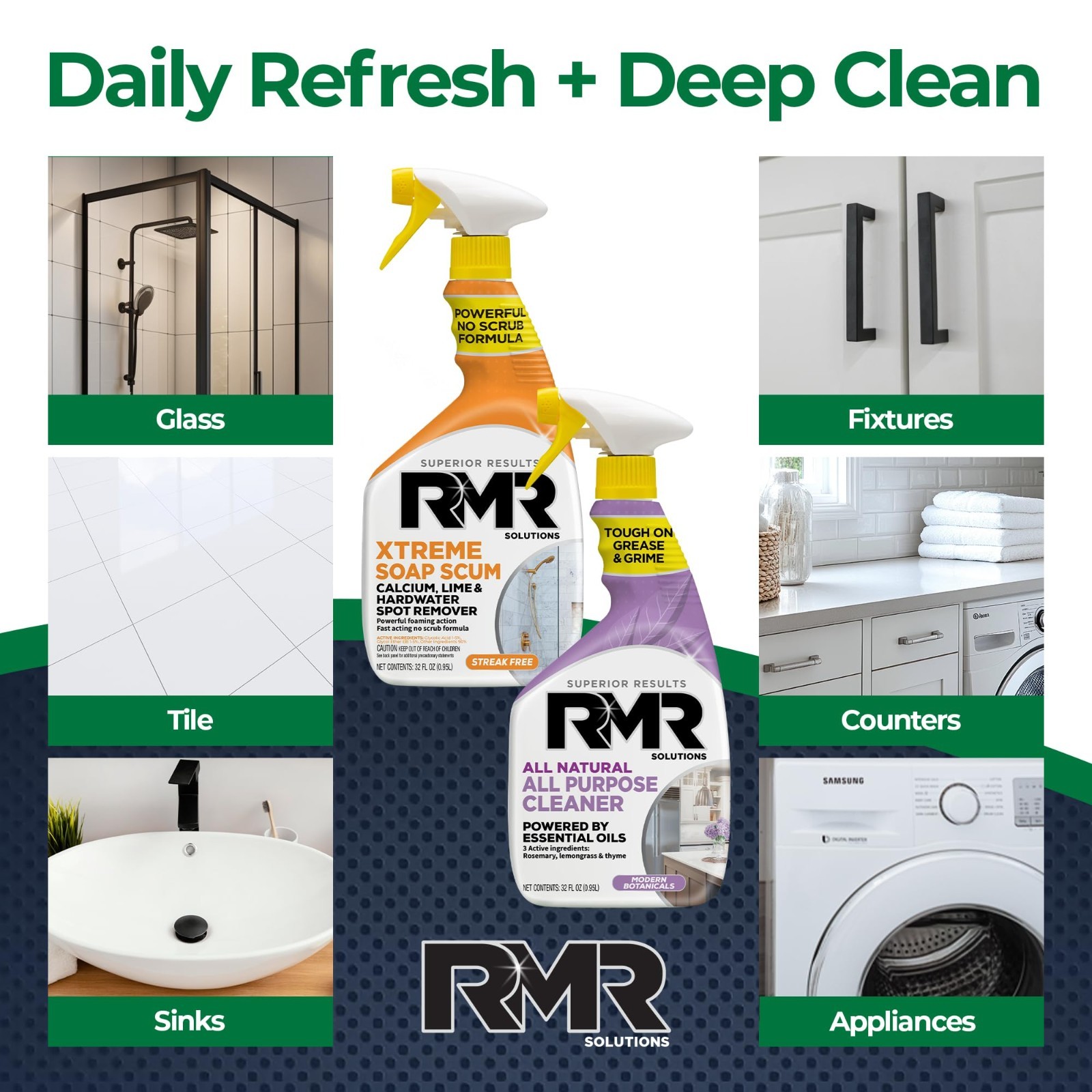 Xtreme Soap Scum Remover & All-Purpose Cleaner Bundle – 2-Step Bathroom & Househ