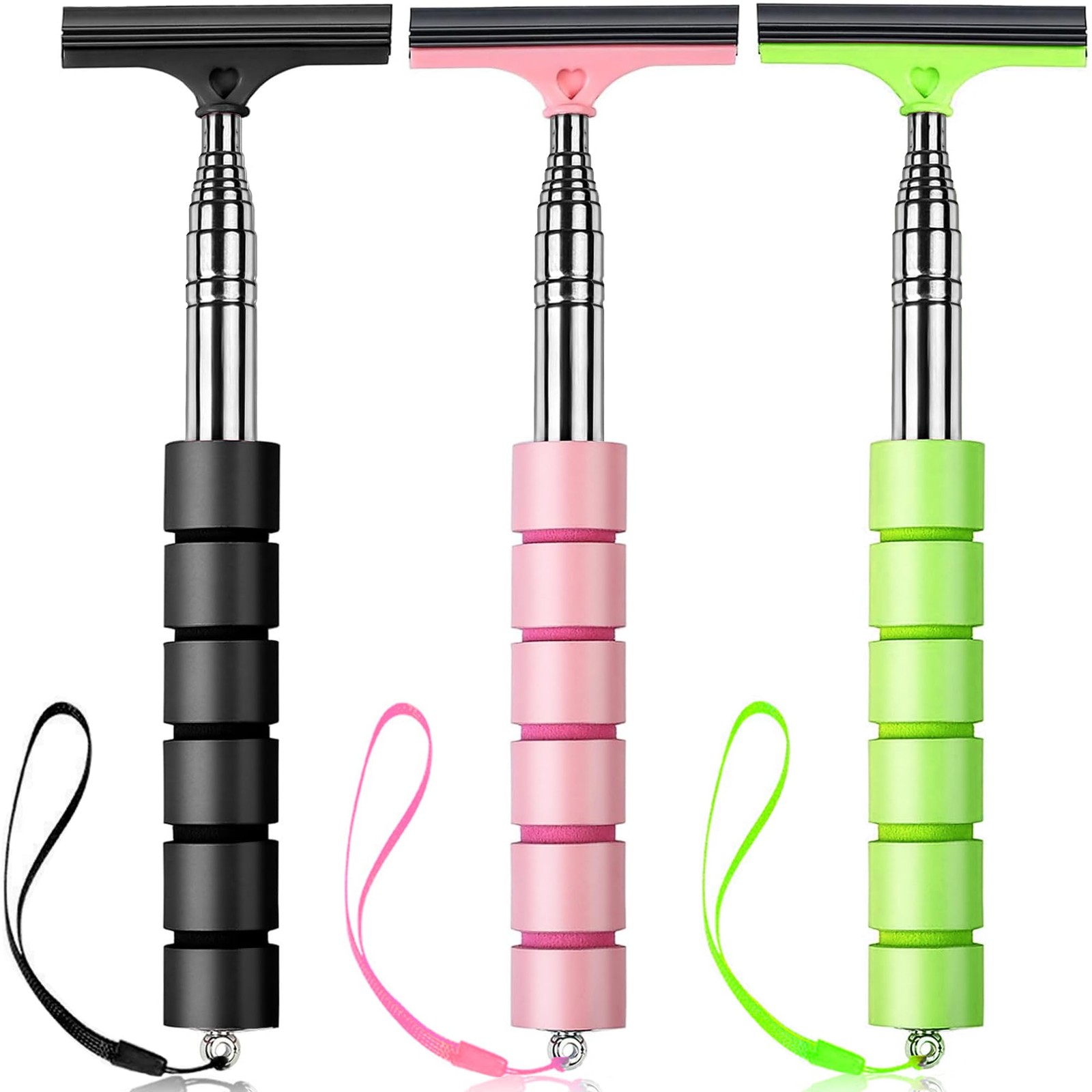 3 PCS Side Mirror Squeegee Car Mirror Squeegee Retractable Car Rearview Mirror