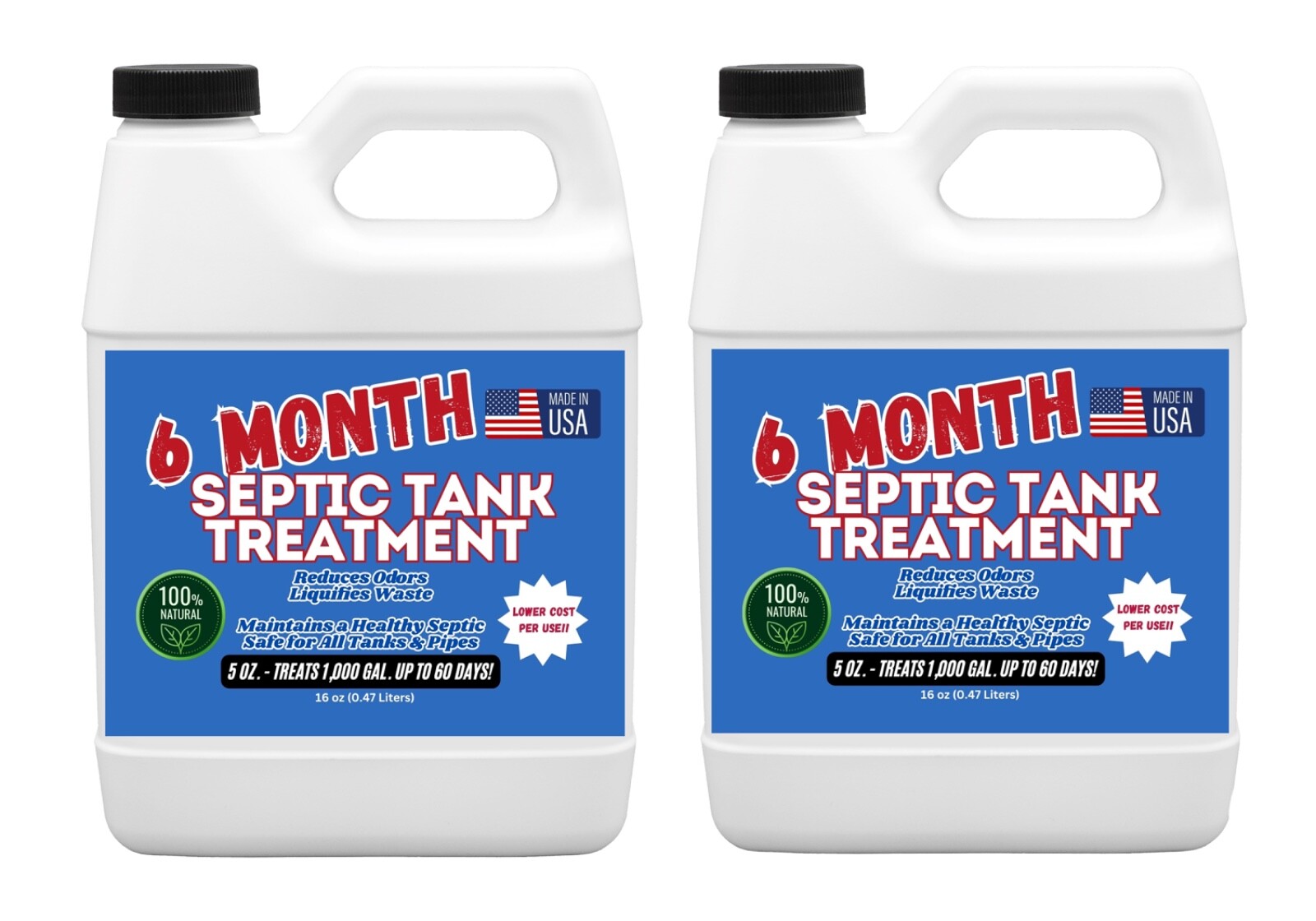 2 pack ( 1 Year Treatment) – All Natural, Septic Tank Treatment!! MADE IN USA!!