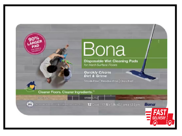 Bona Hard-Surface Floor Disposable Wet Cleaning Pads (12-Pack)