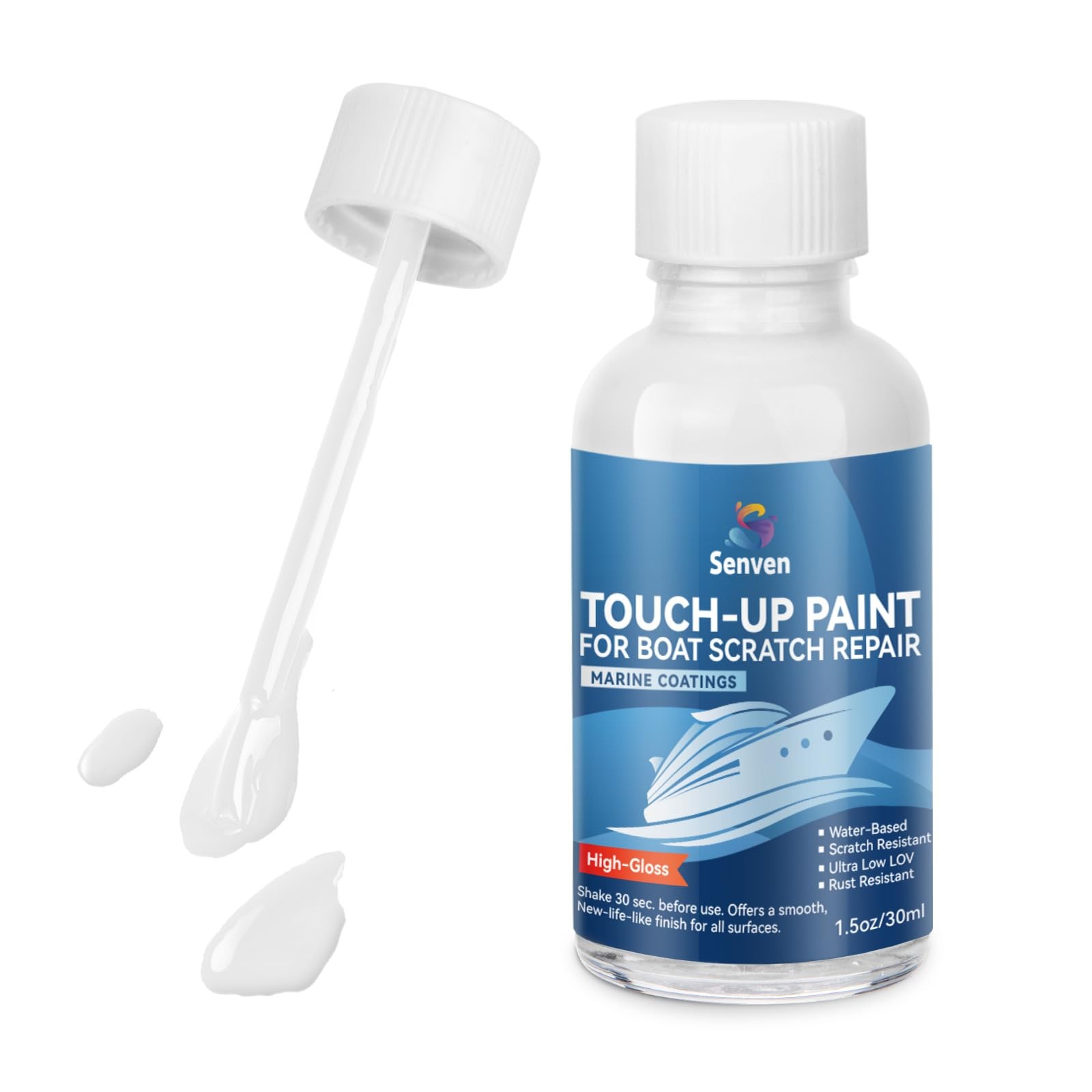 Boat Paint White Touch Up Pen High-Gloss Boat Scratch Repair Marine Topside B…