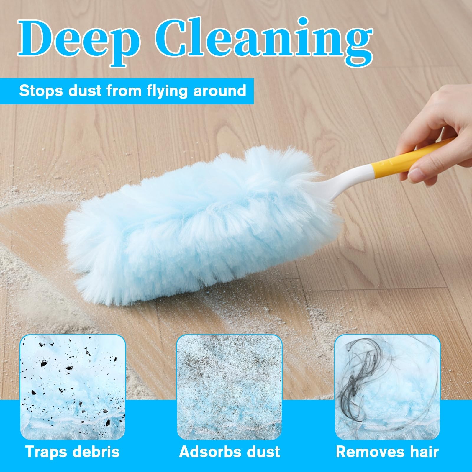 60 Pcs 360° Electrostatic Duster Refills, Heavy Duty Disposable Duster Refill…