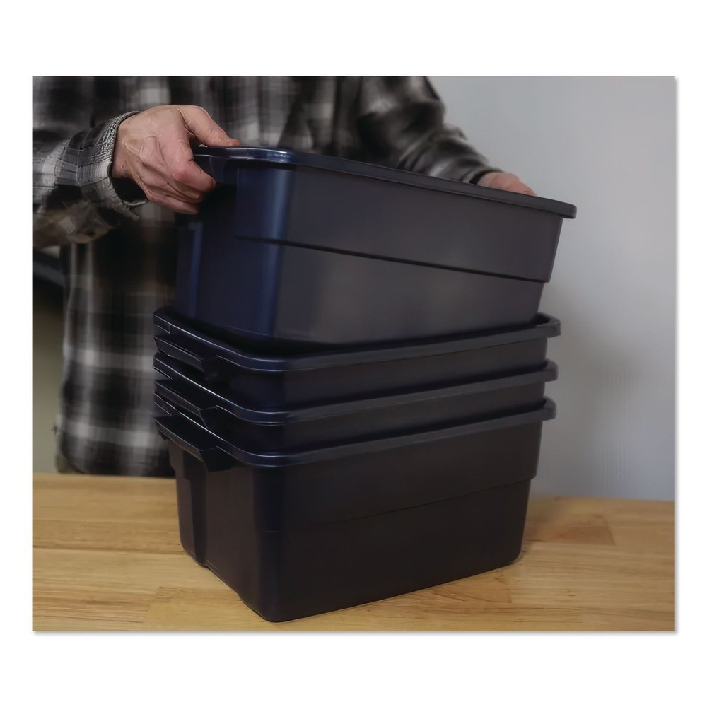 Rubbermaid RMRT030003 3 Gallon Roughneck Storage Box – Dark Indigo Metallic New