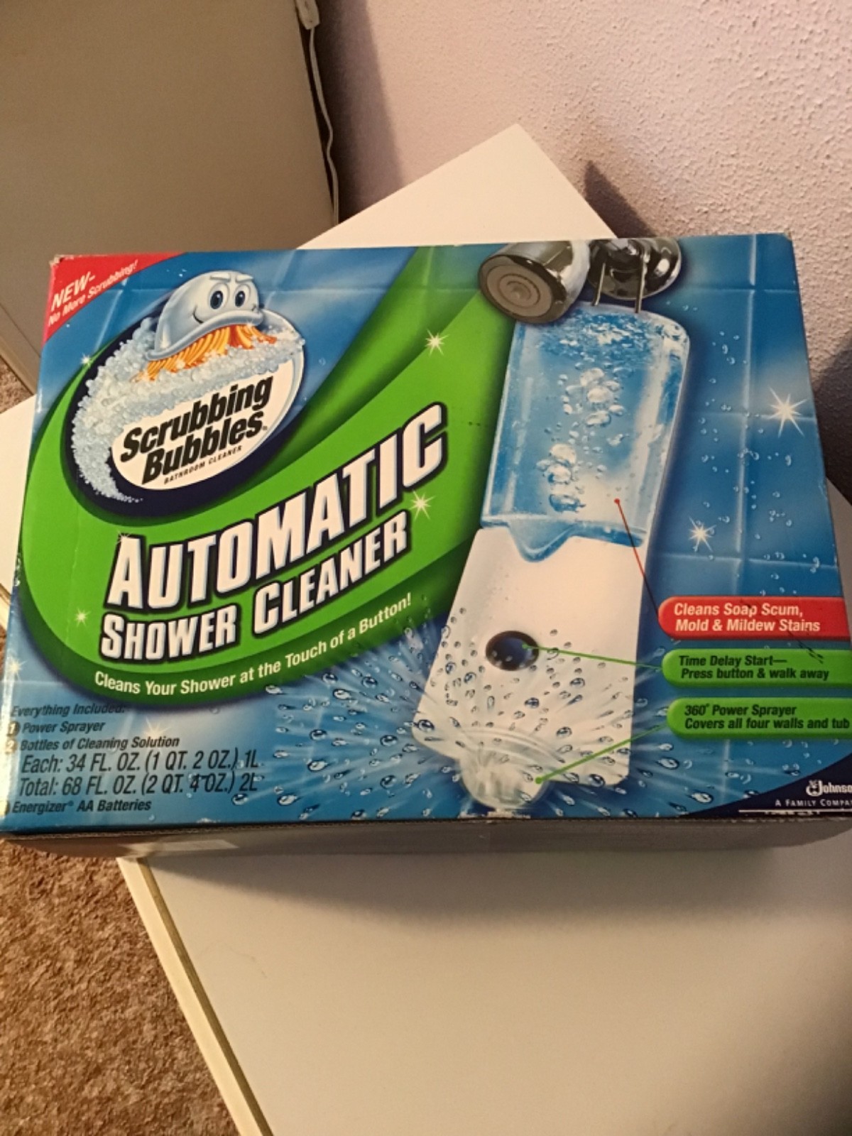 New Scrubbing Bubbles Automatic Shower Cleaner w/ dual sprayer & 2 refills