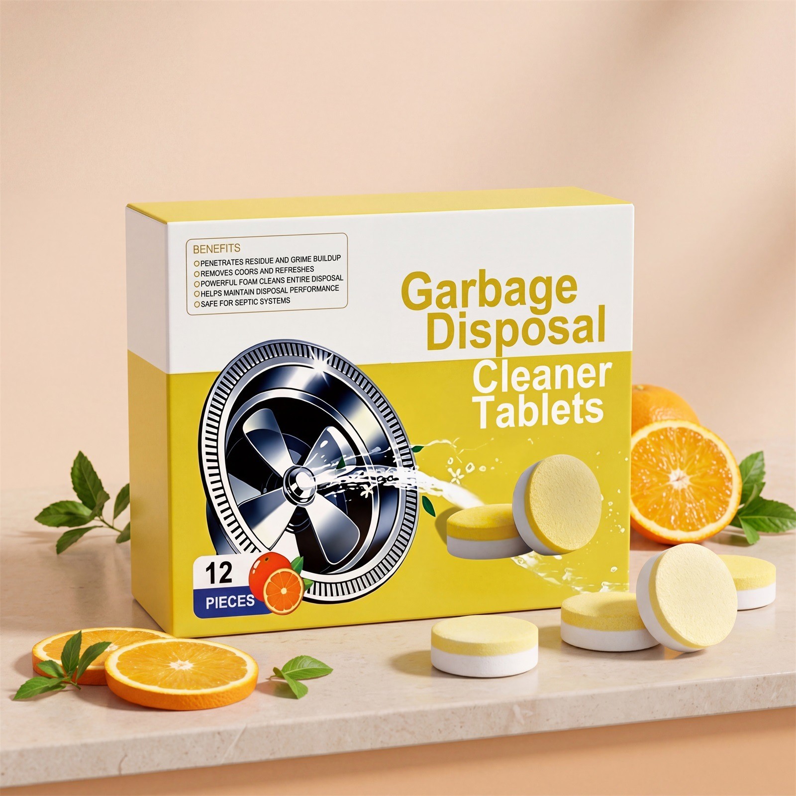12~60 Pieces Powerful Sink & Disposal Cleaner Tablets Garbage Disposal Cleaner